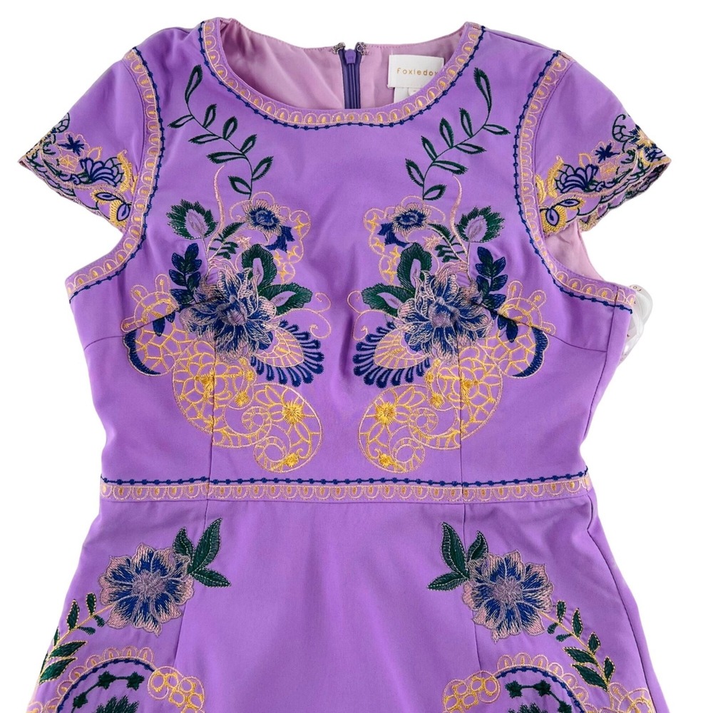 foxiedox Lavender Embroidered Long Sleeve Dress - Picture 2 of 8